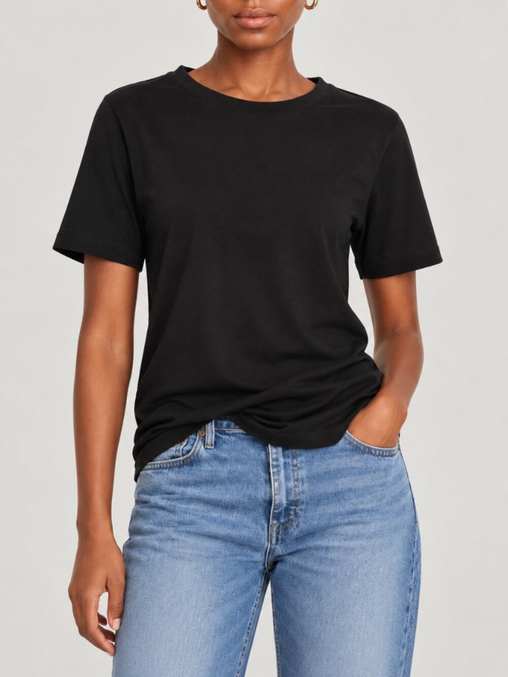Commando Cloud Short Sleeve Tee Pima Cotton Black Size XS